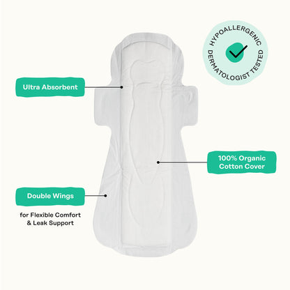 The Honey Pot Company - Herbal Pads for Women - Overnight w/Wings - Infused w/Essential Oils for Cooling Effect & Organic Cotton Cover - Feminine Care - 12 ct