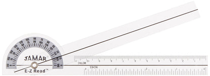 Jamar EZ Read 6.75" (17cm) Goniometer, Easy to Read Manual Hand and Finger Range of Motion Tool for Angle Measuring, Transparent Protractor for Accurate Measuring, Inch & Centimeter Linear Measurement
