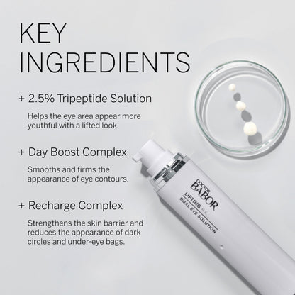 DOCTOR BABOR Lifting Rx Dual Eye Solution, Morning & Night Eye Cream, Day Boost Complex Smooths & Firms, Night Recharge Complex Reduces Dark Circles & Under-Eye Bags, Target Crow's Feet & Wrinkles