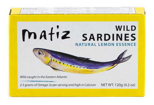 Matiz España Wild Caught Sardines with Natural Lemon Essence (4.2 oz.) Keto and Paleo Friendly (4.2 Ounce (Pack of 5))
