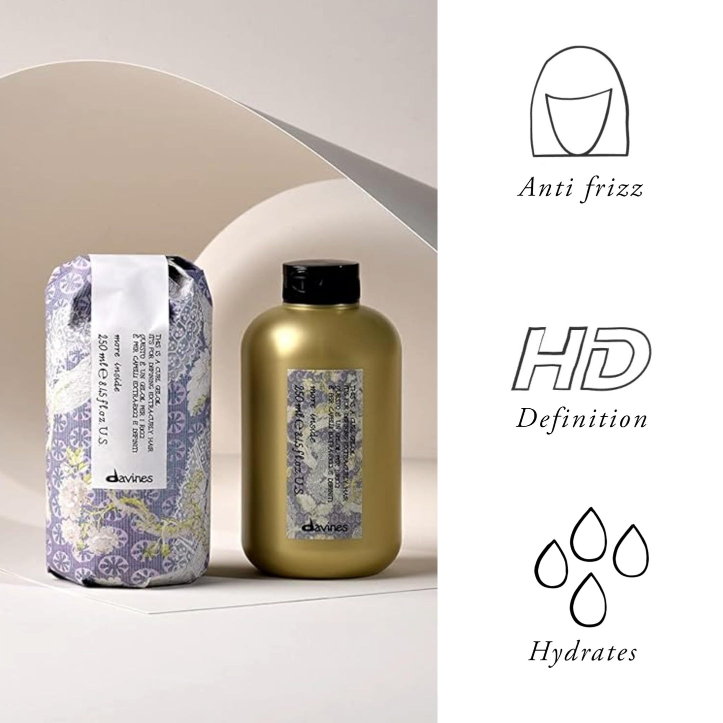 Davines This Is A Curl Gel Oil, Medium Hold Moisture & Definition - Transformative Gel-to-Oil for Curls - Hydrates & Separates for Natural Bounce, 8.45 Fl Oz
