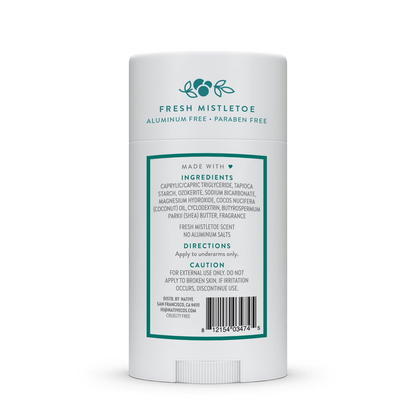 Native Deodorant, Holiday Edition, Fresh Mistletoe Scent, Contains Naturally Derived Ingredients, 72 Hour Odor Control | Deodorant for Women and Men, Aluminum Free with Baking Soda