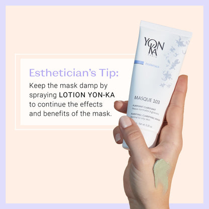 Yonka Masque 103 | Clay Face Mask | Clarify Skin and Tighten Pores with Botanical Extracts and Triple Clay Blend | Oily and Acne Prone Skin | Paraben-Free | 3.30 oz