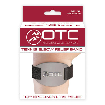 OTC Forearm Compression Strap for Tennis Elbow, Golfers Elbow, Recovery, Graphite Color, Adjustable/Universal