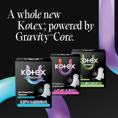 Kotex BioCare Ultra Thin Overnight Pads with Wings, Heavy Absorbency, 20 Count (Packaging May Vary)
