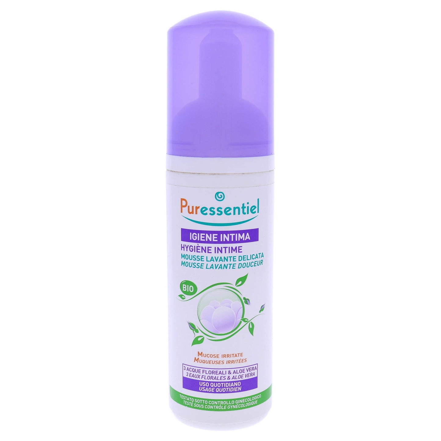 Puressentiel Feminine Wash Ph Balance Vaginial Gentle Cleansing Foam for Womens Hygiene 99.6% Natural Origin Organic Vegan EcoCertified Made in France fl oz, Unscented, 5.5 Ounce
