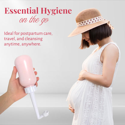Peri Bottle After Birth Care for Postpartum Essentials Feminine Pink Portable Bidet Water Squeeze Spray Bottle for Pain Relief tears Hemorrhoids with Bottle Cap 300 ml (10 oz)