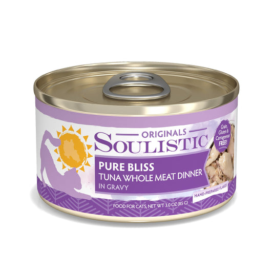 Soulistic Originals, Pure Bliss Tuna Whole Meat Dinner in Gravy, 3oz Can, Pack of 12