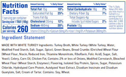 Thick and Easy Purees 7 oz. Bowl Turkey with Stuffing, Green Beans (ENGO60749)