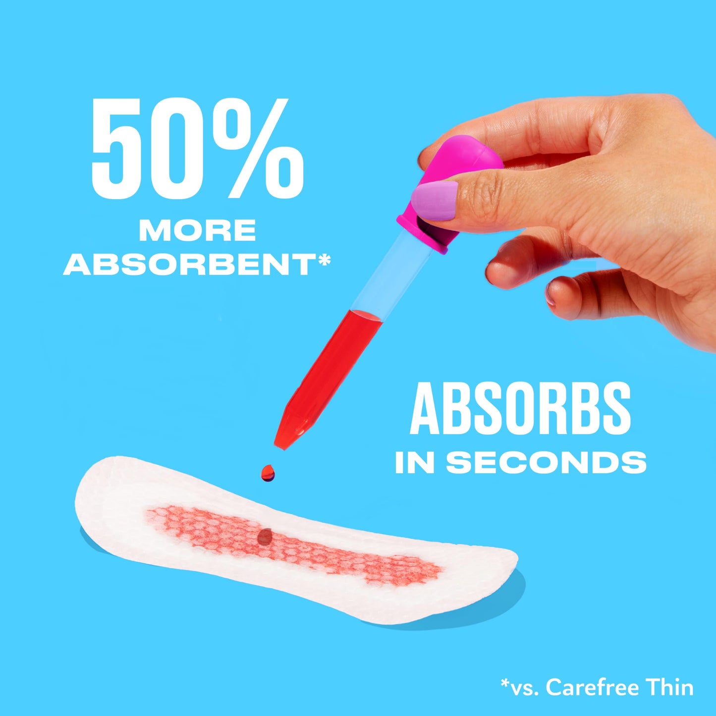 Carefree Regular Panty Liners, Extra Long, Unscented, 93ct, 8 Hour Odor Control