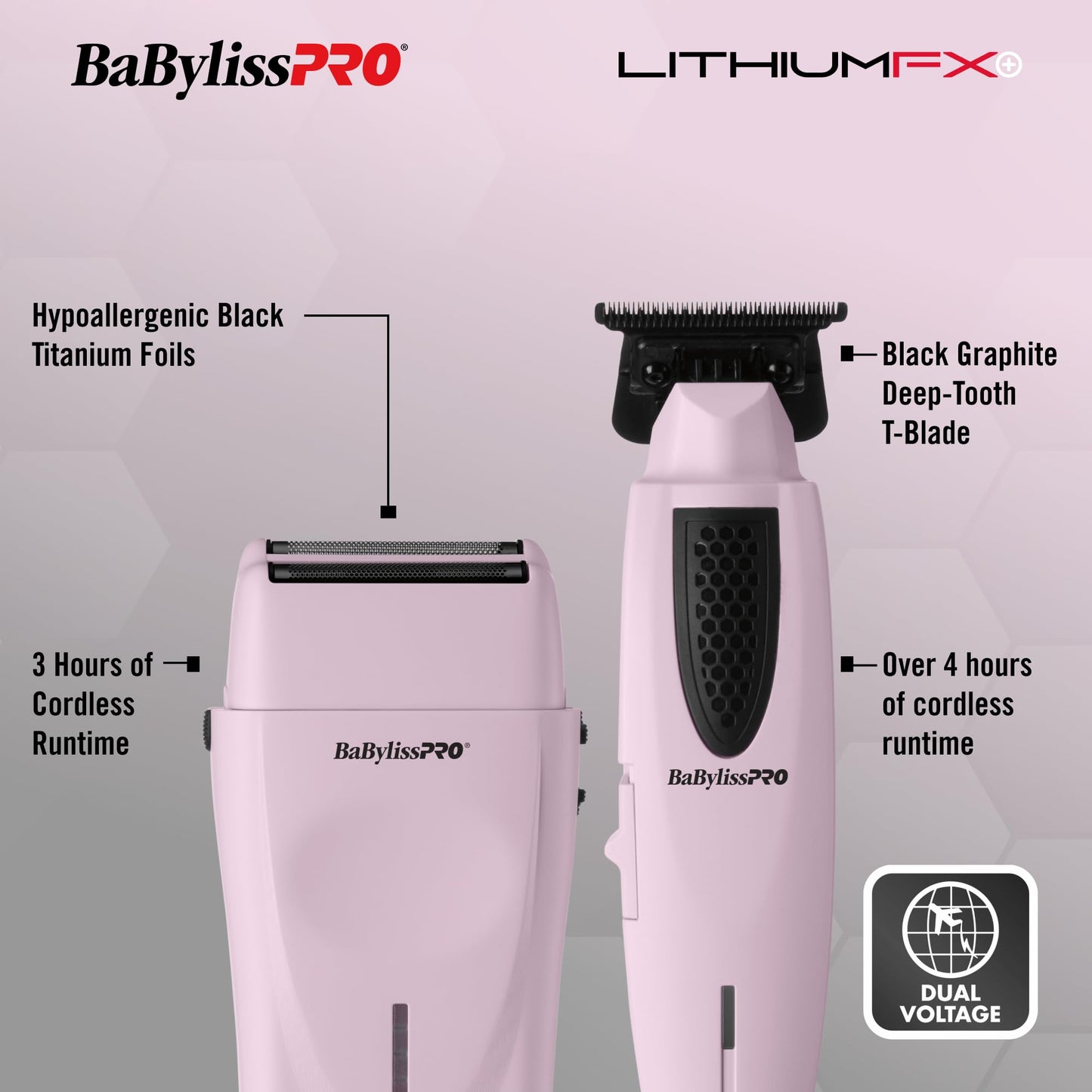 LithiumFX Cord/Cordless Lithium Ergonomic Hair Trimmers for Men