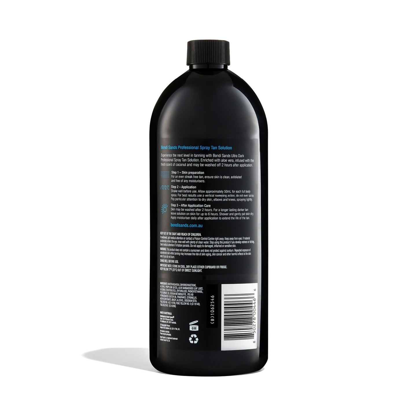 Bondi Sands Professional Solution | Fast-Drying Salon Quality Formula Enriched with Aloe Vera, Vegan + Cruelty Free, Coconut Scent | 35.2 Oz/1 Liter