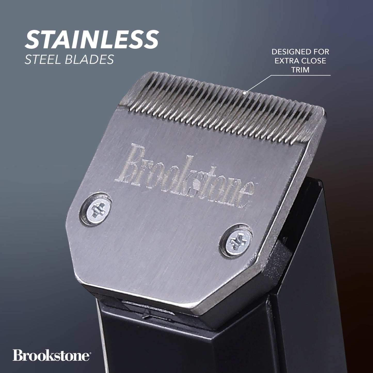 Brookstone - Cordless Hair Trimmer with Charging Base, Precision Grooming for Hair, Beard & Body with Adjustable Guide Combs