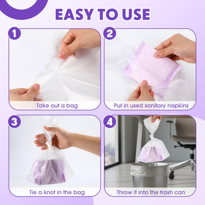 600 Pcs/ 2 Roll Sanitary Napkin Receptacle Liner, Sanitary Napkin Disposal Bags Feminine Hygiene Disposal Bags Women Personal Supplies for Tampon Bathroom, 11.81 x 15.63 Inch