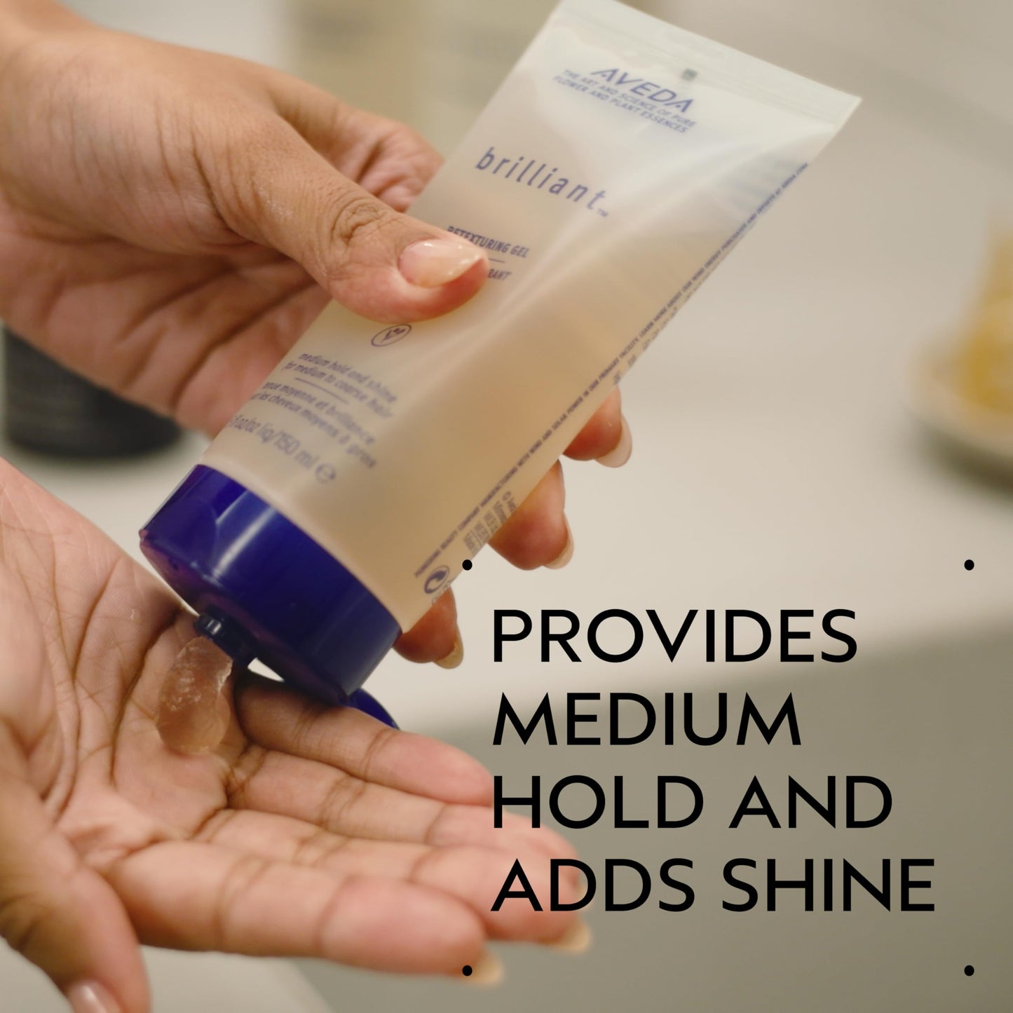 Aveda Brilliant Retexturing Gel | Medium Hold Hair Gel | Adds Shine | for Textured, Curly & Coily Hair | Jasmine, Rose, Clove Aroma | 5 Fl Oz
