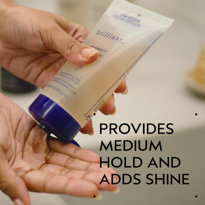 Aveda Brilliant Retexturing Gel | Medium Hold Hair Gel | Adds Shine | for Textured, Curly & Coily Hair | Jasmine, Rose, Clove Aroma | 5 Fl Oz