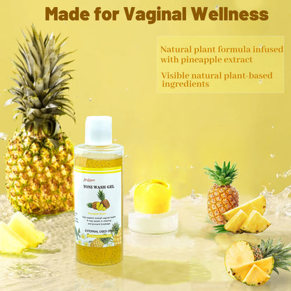 Yoni Wash Feminine Wash for Women PH Balance, Vaginal Wash for Vagina Moisturizing, Summer Feminine Care Intimate gel for Hygiene, Body Wash Shower Gel, Pineapple Scent Intimate shower gel 6.7 fl.oz