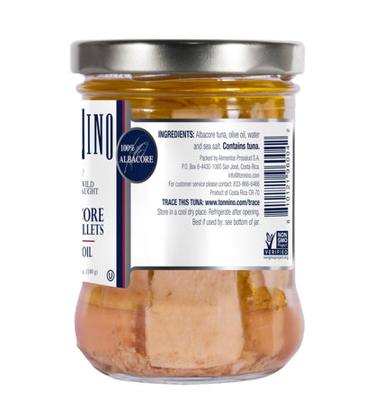 Tonnino Tuna Fish Albacore - Olive oil – Pack of 6 – Alternative to Salmon – Protein Snacks – Ready to Eat Meals