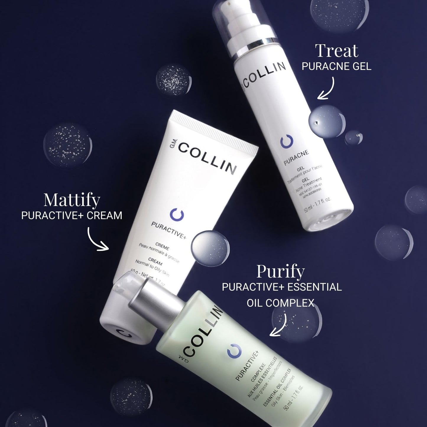 G.M. COLLIN Puractive+ Essential Oil Complex | Salicylic Acid Face Serum for Oily or Acne Prone Skin | Helps Reduce the Appearance of Blemishes