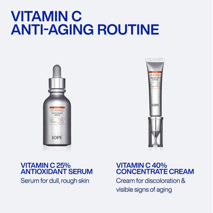 IOPE Expert Vitamin C 25% Antioxidant Serum - 25% Pure Vitamin C Face Serum - Visibly Evens Skin Tone, Enhances Radiance, and Smooths Texture – 5 Antioxidants and PHA - 0.77 fl. oz.