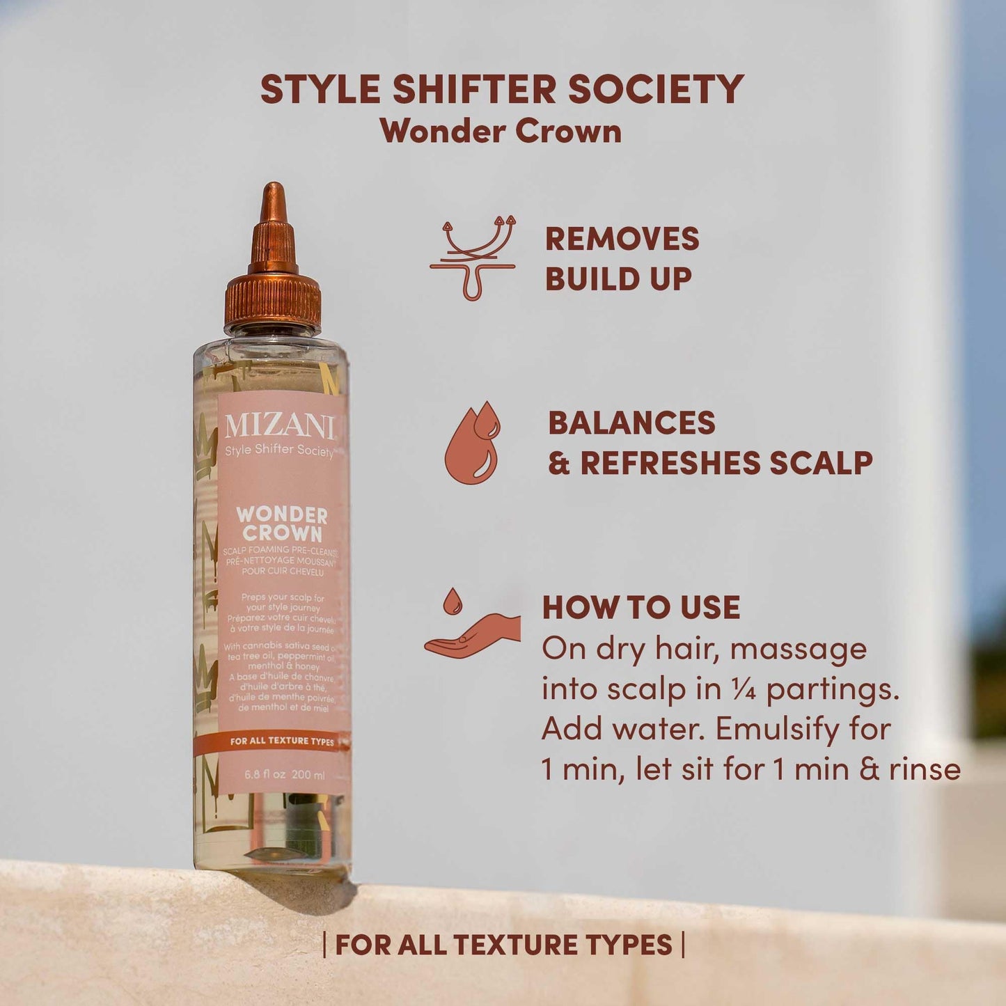 Mizani Wonder Crown Scalp Cleanser - Helps Stimulate Hair Growth, Removes Buildup and Oil With Tea Tree and Peppermint Oil, For Dry & Itchy Scalps