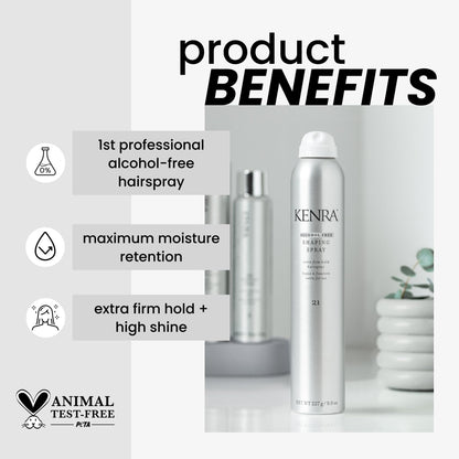 Kenra Shaping Spray 21 | Alcohol Free Hairspray | Max Moisture Retention | Extra Firm Hold & High Shine | Optimal Working Time | All Hair Types