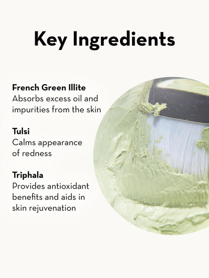 SONAGE Tulsi Soothing Tri Clay Mask | For Acne-Prone Skin | Mineral Rich Clay Mask Unclogs and Purifies Pores | Neem Oil and Turmeric