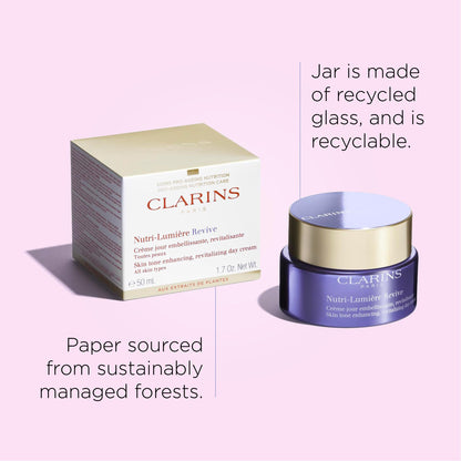 Clarins Nutri-Lumière Revive Day Cream | 2-In-1 Anti-Aging and Skin Tone Enhancing Moisturizer | Nourishes,Revitalizes and Illuminates Nutrient-Depleted,Mature Skin | Targets Sallowness | 1.7 Ounces