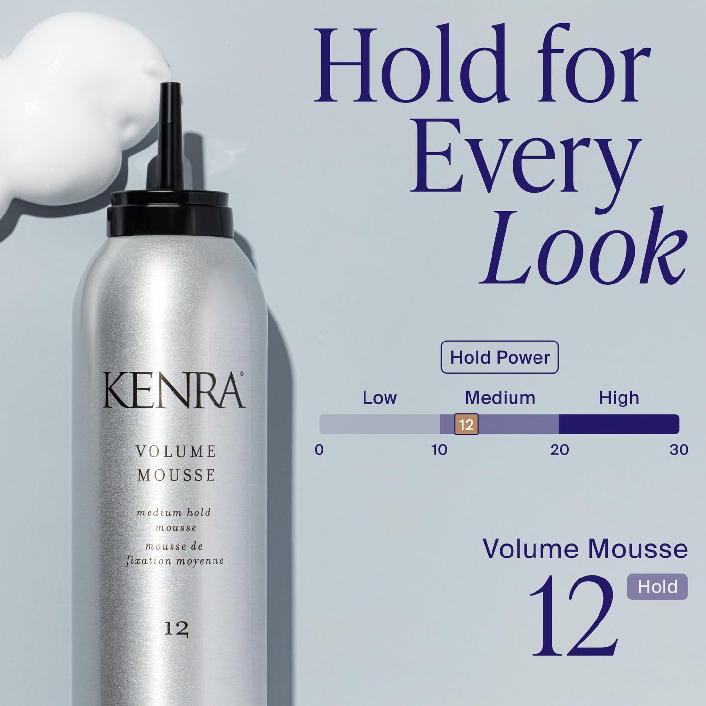Professional Volume Mousse 12 | Firm Hold Mousse | Alcohol Free | Non-drying, Non-flaking Lightweight Formula | Tames Frizz & Conditions | Thermal Protection up to 45F | All Hair Types