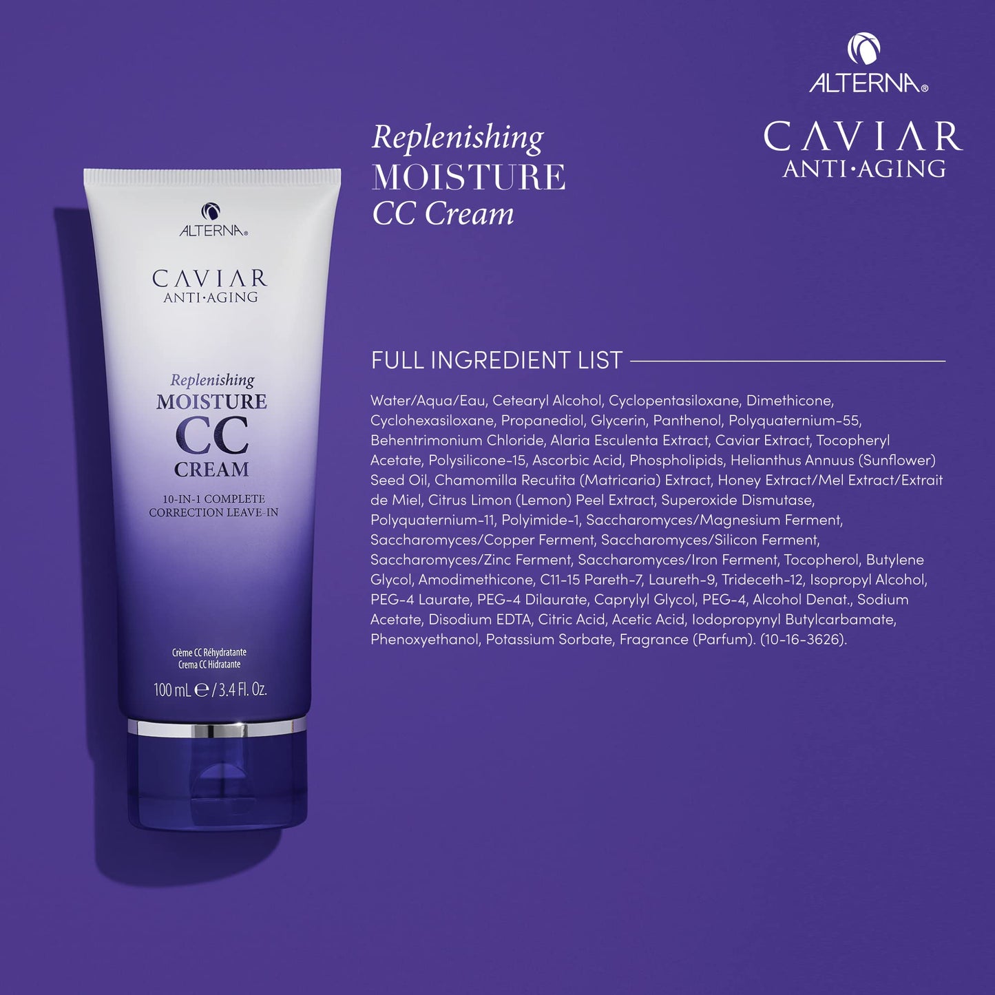 CAVIAR Anti-Aging Replenishing Moisture CC Cream |10-in-1 Hair Protection & Treatment Cream | Nourishes, Restores & Hydrates