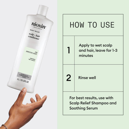 Nioxin Scalp Relief Hair Conditioner | Soothes, Hydrates, & Thickens Hair | For Sensitive, Dry, and Itchy Scalp | Made with Aloe Vera & Vitamin E