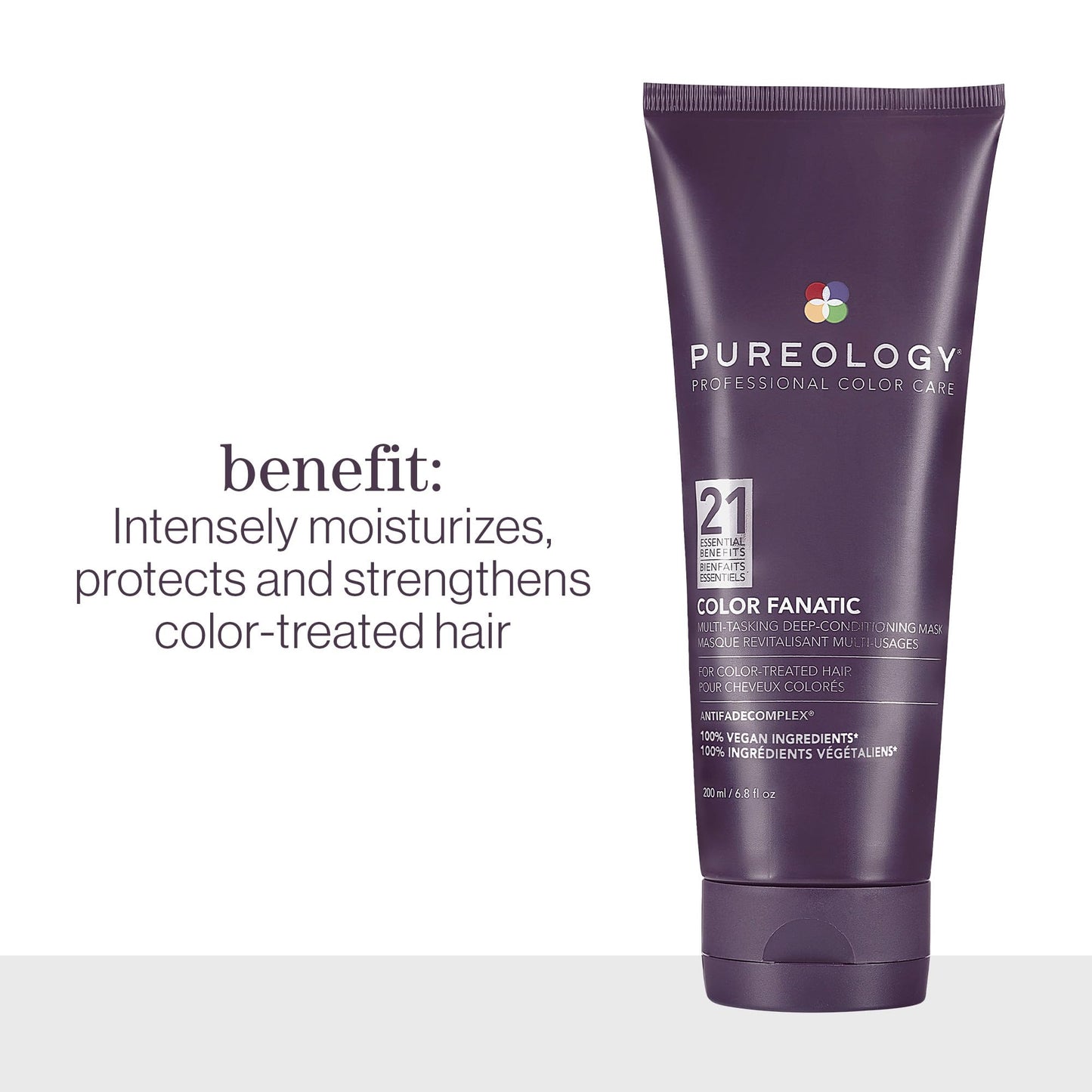 Pureology Color Fanatic Multi-Tasking Deep-Conditioning Mask - For Damaged and Color-Treated Hair, Multibenefit Hair Mask, Sulfate-Free & Vegan