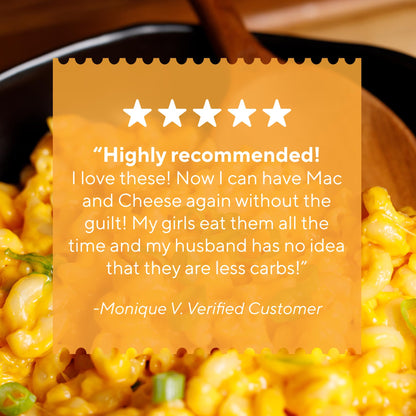 Fiber Gourmet Mac and Cheese - Low Carb Pasta with 24g Fiber, 150 Calories, Kosher Certified, Made in US with Natural Ingredients, No Artificial Colors or Flavors - 6 Pack