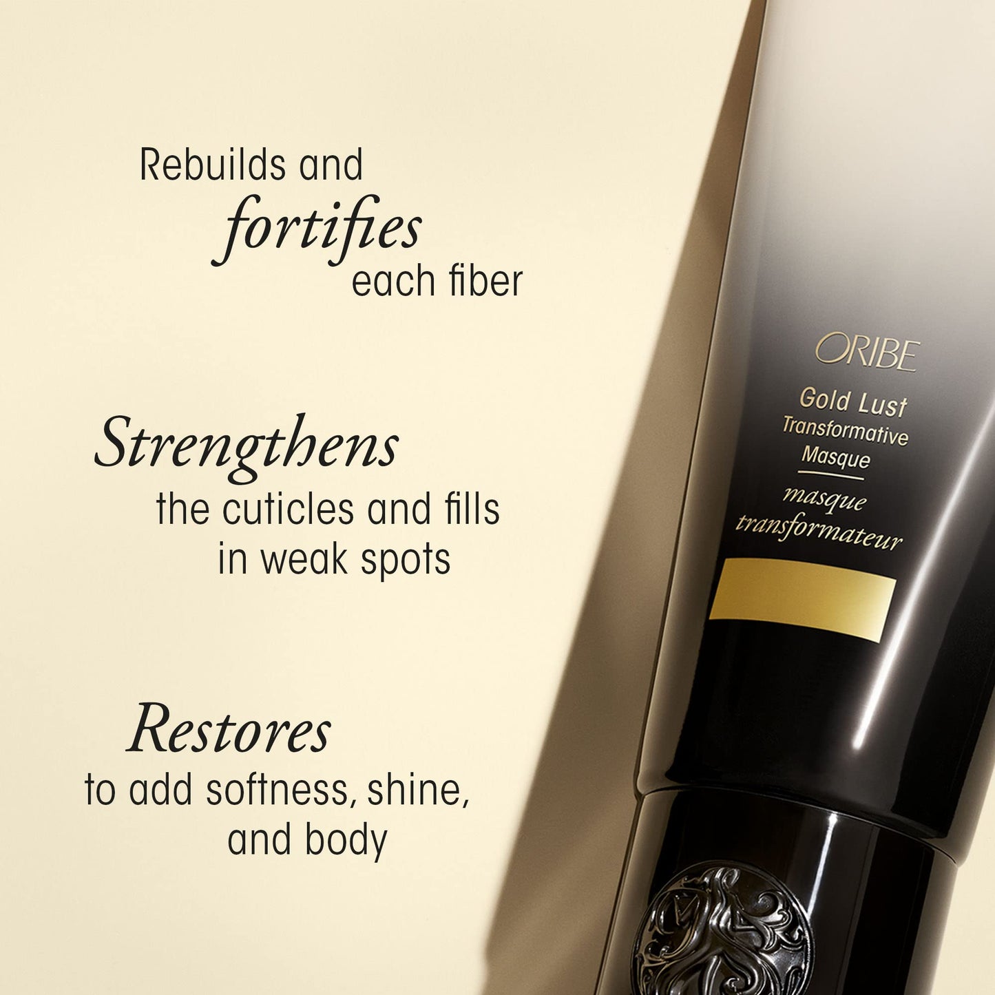 Oribe Gold Lust Transformative Hair Mask - Deep Conditioning Treatment Mask for Dry & Damaged Hair - Strengthens & Repairs Damage - Softens, Smooths & Adds Shine - Travel Size - 1.7 oz