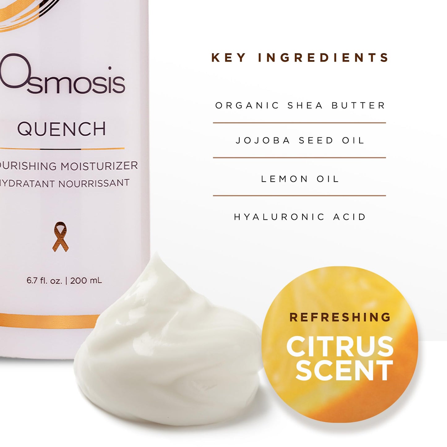 OSMOSIS QUENCH Daily Hydrating Facial Moisturizer Face Lotion with Jojoba Oil, Shea Butter, and Hyaluronic Acid, For Dry To Normal Skin