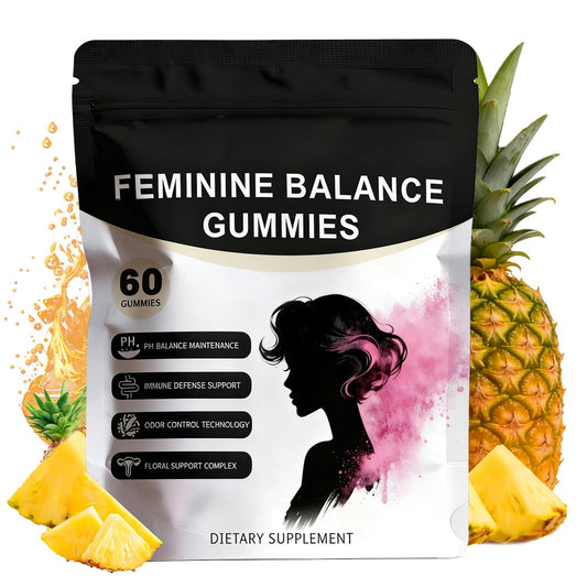 Premium Feminine Balance Gummies for Women | Hawaiian Pineapple Flavor, Daily pH Balance & Freshness Support | Vegan, Sugar-Free Gummies for Intimate Wellness, Flora & Immune Support | 60 Count