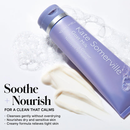 Kate Somerville Stressed Skin Saviors Goat Milk Set – Full Sized Face and Body Skincare Set with Goat Milk Cleanser & Goat Milk Body Lotion