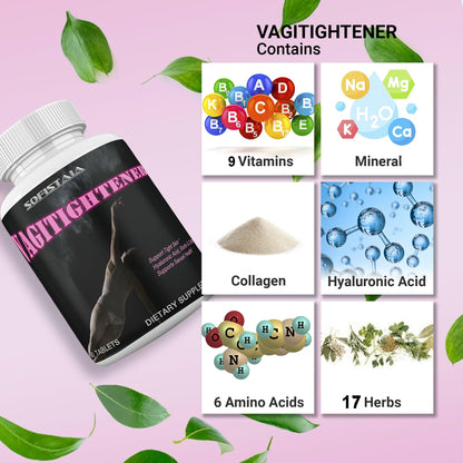 VAGITIGHTENER Natural Vaginal Tightening Pills - Rejuvenation, Lubrication, Tight - 60 Tablets
