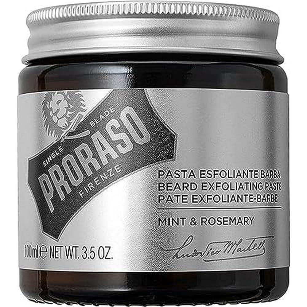 Proraso Exfoliating Beard Paste - Facial Exfoliator and Beard Scrub - Daily Face Scrub Deeply Cleanses Skin & Facial Hair - 3.5oz