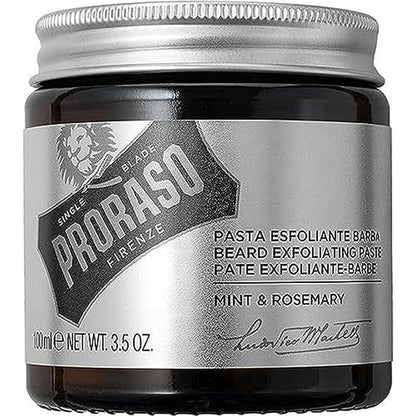 Proraso Exfoliating Beard Paste - Facial Exfoliator and Beard Scrub - Daily Face Scrub Deeply Cleanses Skin & Facial Hair - 3.5oz