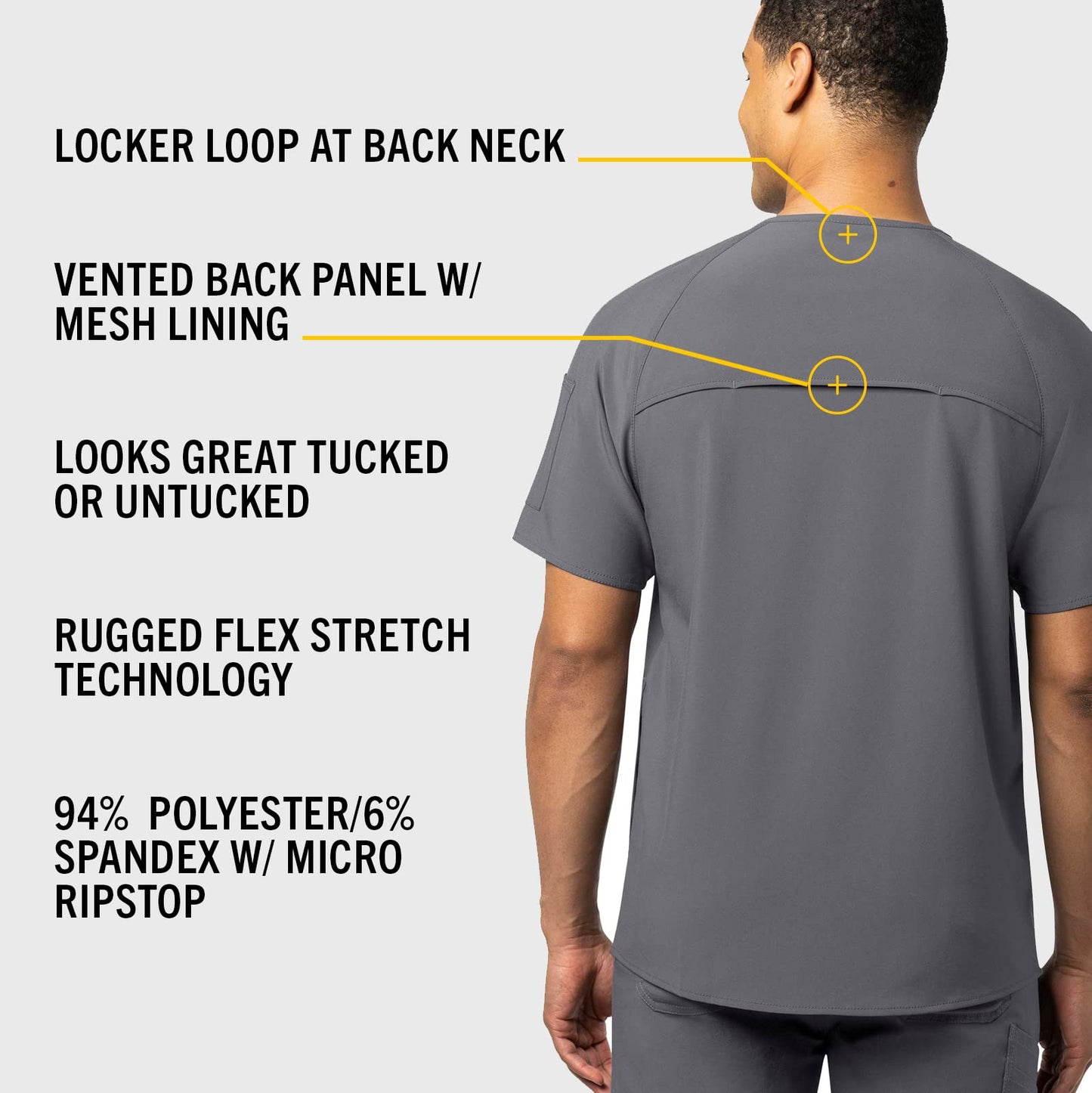 Carhartt Cross-Flex Scrubs for Men, Chest Pocket V-Neck Scrub Tops