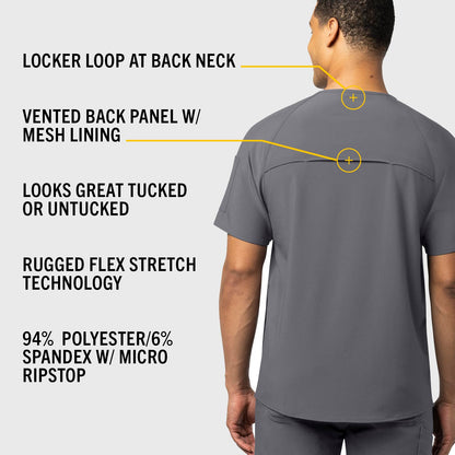 Carhartt Cross-Flex Scrubs for Men, Chest Pocket V-Neck Scrub Tops