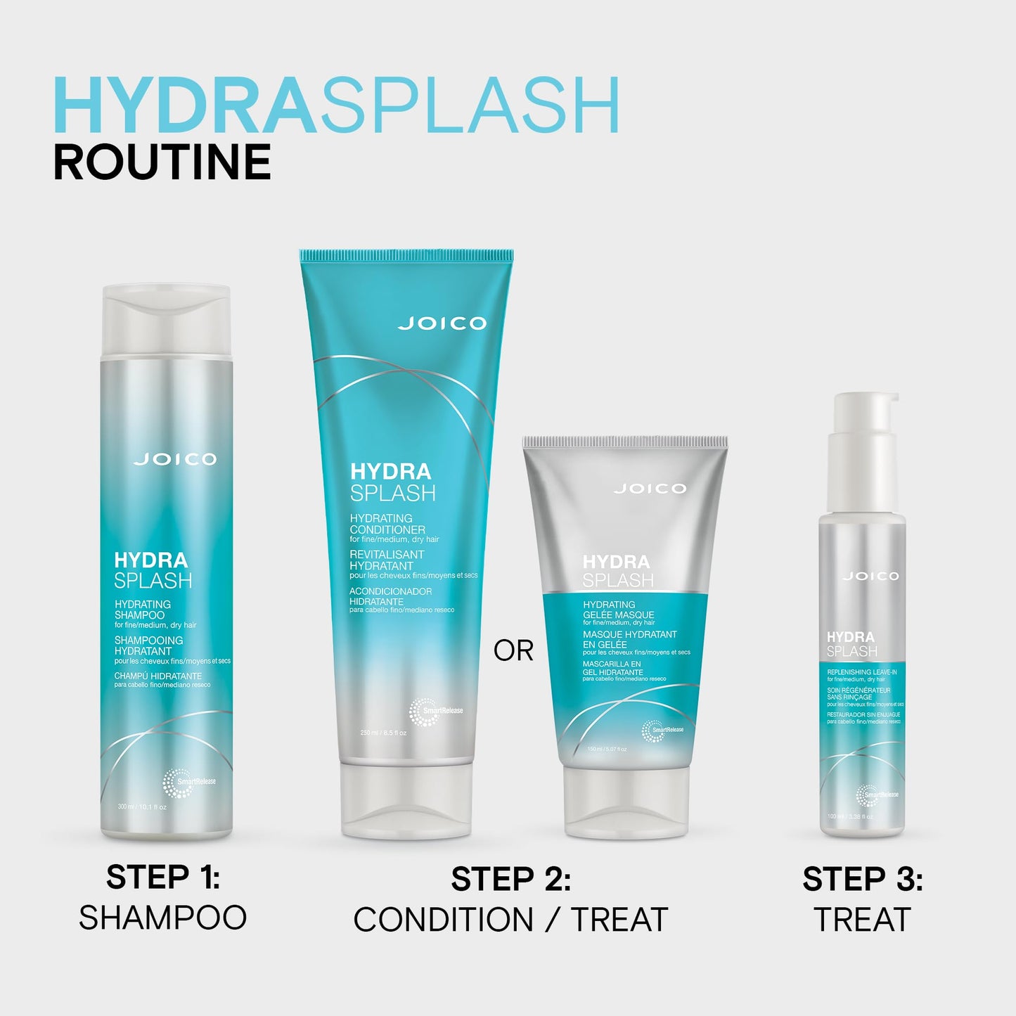 Joico HydraSplash Hydrating Conditioner | For Fine, Medium, Dry Hair | Replenish Moisture | Add Hydration & Softness | With Sea Kelp & Coconut Water