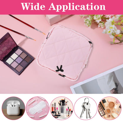 Pink Period Bags for Girls, Cute Period Pouch for Pads Sanitary Napkins Small Tampons, Sanitary Napkin Storage Bag First Gifts for Girls