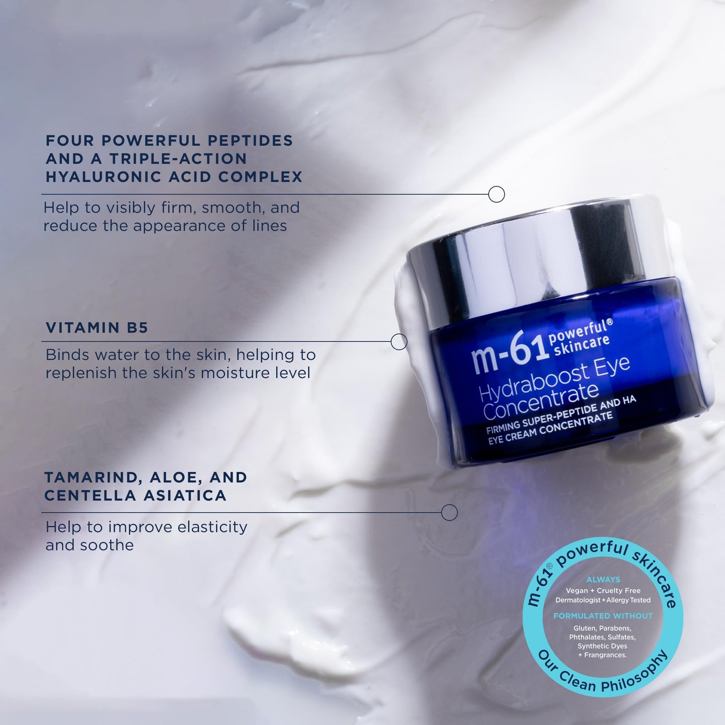 m-61 Hydraboost Eye Concentrate | Super Creamy, Firming Eye Cream with Hyaluronic Acid and Super Peptides to Hydrate For 48 Hours - 0.5 Fl Oz