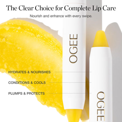 Ogee Sculpted Lip Oil - Lip Stain Made with 100% Organic Coconut Oil, Jojoba Oil, and Vitamin E - Best as Lip Balm or Overnight Lip Treatment - CLEAR