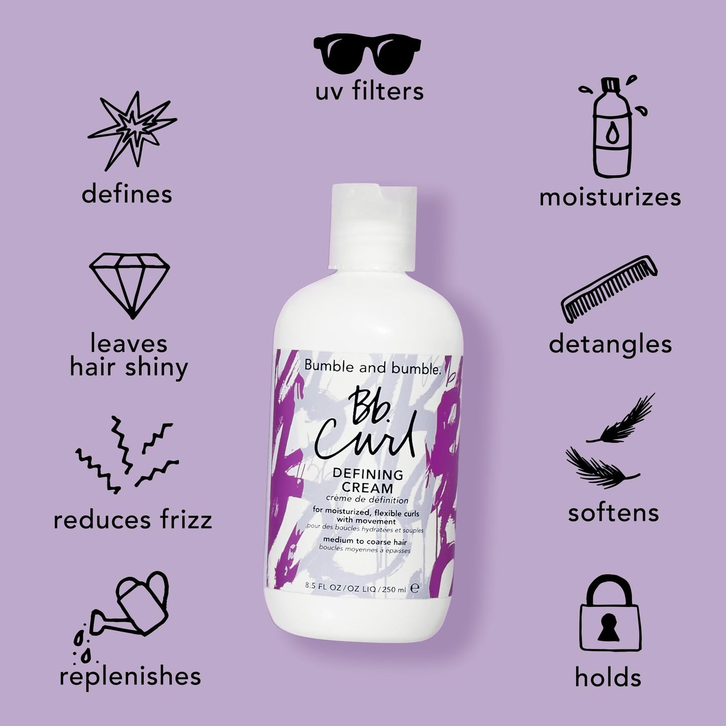 Bumble and bumble. Curl Defining Styling Cream | For Moisturized Flexible Curls | Anti Frizz | Coily, Curly, Wavy | With Jojoba Oil, Avocado Oil + Coconut Oil