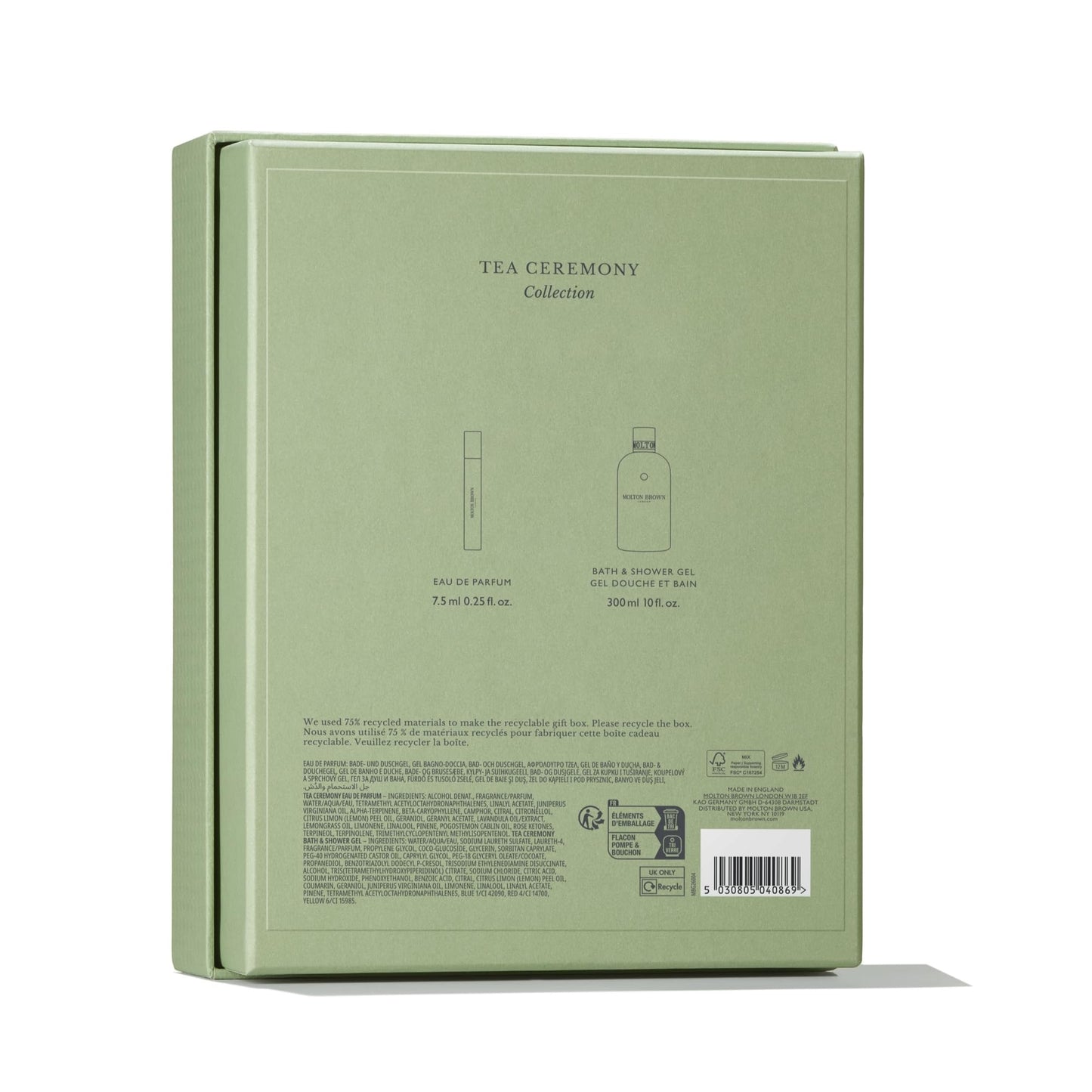 Molton Brown Tea Ceremony Gift Set - Eau de Parfum 0.25 fl. oz. Body Wash 10 fl. oz. Luxury Scented Bath & Shower Gel Fragrence Gift Set for Women, Mothers Day