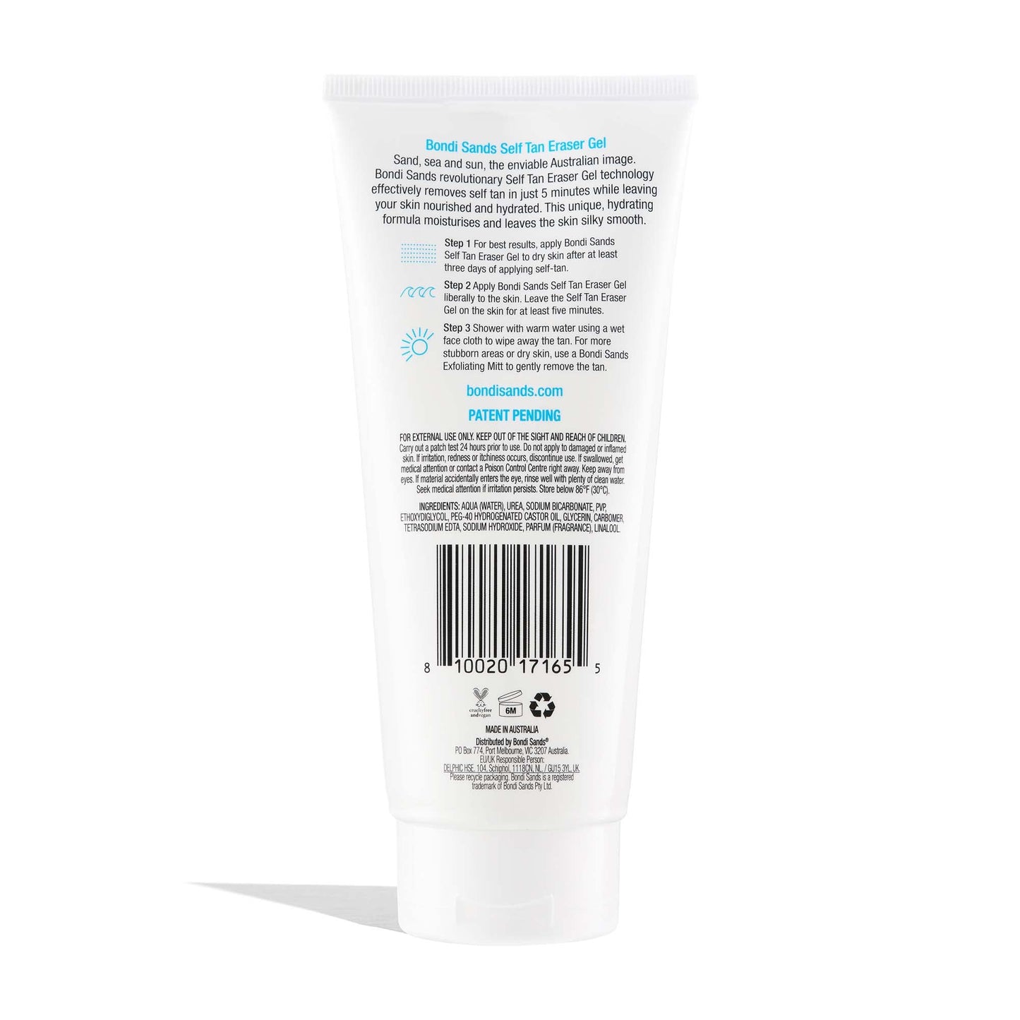 Bondi Sands Self Tan Eraser Gel | Moisturizing, Cleansing, Gentle Formula Effectively Removes Self-Tanner and Soothes Skin | 200 mL, 6.76 oz.