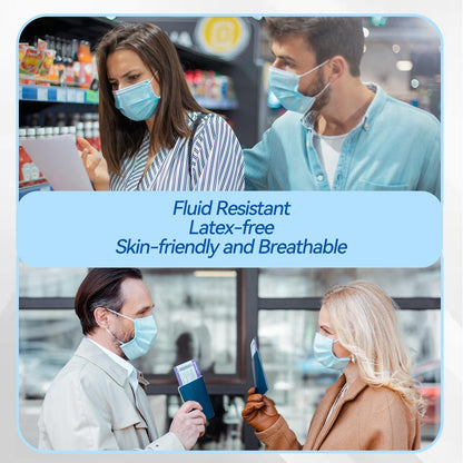 Jointown Disposable Face Mask - 3 Ply Filter Protection Face Masks, 50 Pack Blue